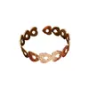 Pulsera Abierta de Metal con Patrón Hueco en Forma de Corazón, Moda Retro Europea y Americana, Pulsera Sencilla, Joyería de Estilo Minimalista con Personalidad para Mujeres