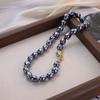 Estilo Minimalista Francés Collar de Perlas Falsas Estilo Barroco Cierre Dulce y Fresco Cadena para Suéter Choker Moda Retro de Gama Alta