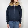 Cárdigan Deportivo con Capucha Otoño Invierno Y2K con Cremallera Borde de Piel Sintética Sencillo Holgado Cotidiano Sudadera con Capucha Moda Chaqueta