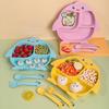 Prato de Jantar Infantil e para Crianças de Grau Alimentício Tigela Dividida Prato de Jantar Desenho Animado Tigela Anti-Queda Prato de Café da Manhã Tigela de Suplemento Alimentar Desenho Animado