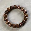 Pulsera de cuentas budistas de palo de rosa negro estilo tradicional, pulsera de un solo bucle tallada, cuentas de oración de agujero pequeño, artículo cultural unisex, venta al por mayor transfronteriza