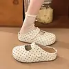 Pantuflas cerradas de suela gruesa con estampado de lunares estilo francés para mujer, nuevas de otoño 2026, mules sin cordones estilo Birkenstock para usar en exteriores