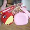 Monedero de silicona con forma de hamburguesa para guardar llaves, diseño creativo, minillavero colgante para parejas, cartera pequeña, llavero colgante