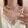 Colar de gota de água de cristal de diamante colorido europeu e americano exagerado elegante clavícula corrente novo nicho de moda temperamento colar