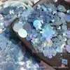 Lantejoulas Misturadas PET Resistentes a Altas Temperaturas Bordado Francês Lantejoulas de Flores Coloridas Costuradas à Mão DIY Artesanal Acessórios Criativos para Roupas