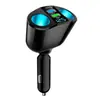 Nuevo Cargador de Coche Qc3.0 Cargador de Coche USB Dual Encendedor de Cigarrillos de Coche Uno a Dos Pantalla Digital Cargador de Coche Cargador Multifunción para Coche