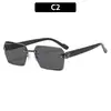 Gafas de sol de moda sin montura con borde cortado para mujer, Gafas de metal versátiles personalizadas, Gafas con protección UV, Sensación de alta gama