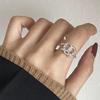 Anel Simples de Prata Esterlina Anel Nó Torcido Feminino Aberto Ajustável Nicho Alto Padrão Luxo Leve Personalizado Versátil Novas Joias
