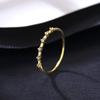 Anel de Rig PAG & MAG para Mulheres S925 Anel de Prata Anel de Zircônia Fino Dourado Pequeno Fresco e Bonito Moda Simples