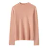 Suéter de cachemira de cuello medio alto, nuevo modelo otoño e invierno 2026, camiseta básica de mujer con dobladillo enrollado, estilo elegante, corte holgado, suéter adelgazante y cálido