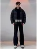 Calça de cor sólida de alta qualidade para outono e inverno, casual, com caimento fluido, espessada para aquecimento, levemente flare, modelagem solta, resistente a amassados e não precisa passar.
