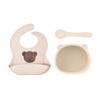 Juego de vajilla para bebé, babero de silicona, cuchara, suplemento alimenticio, cuenco, impermeable, antisuciedad, juego de vajilla de silicona danesa Cross