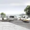 Muebles de exterior de estilo nórdico para el ocio, incluyendo juegos para patio, balcón y jardín, con sofás de madera maciza y ratán resistentes al agua y al sol
