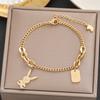 Pulsera Meichen, Estilo Europeo y Americano, Color Dorado de 18K, No se Desvanece, Simple y Versátil para Mujeres, Estilo Ins, Personalizada, Moderna, Lujo Ligero, Joyería Transfronteriza