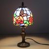 Suministro directo de fábrica Lámpara de cristal artístico Tiffany europea y americana Lámpara de noche de mesa pequeña para dormitorio, mesita de noche, estudio, café, estilo mediterráneo