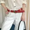 Cinto Americano Retrô com Padrão de Crocodilo e Tachas Design Feminino de Bom Gosto Nicho Couro Personalidade Versátil Cinturão para Hot Girl com Jeans