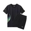 Traje deportivo de cambio gradual para hombre y mujer, ropa de secado rápido, traje para correr, conjunto casual de dos piezas de verano, cuello redondo, manga corta