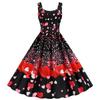 9289# Foto Real Amazon Explosions Estilo Retro Europeu e Americano Hepburn Sem Mangas Estampado Vestido de Alça