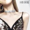 Moda Europea y Americana Joyería Versátil Collar Popular Coreano Cadena Clavicular Trendy Multicapa Cadena de Cuello de Diamantes Completa Collar Transfronterizo