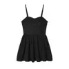Ins transfronteiriço Europa 2026 novo elegante temperamento feminino atacado preto tomara que caia alça cintura afinando justo vestido