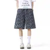 Shorts Esportivos para Homens e Mulheres, Verão Fino Estilo Coreano Calças de Comprimento Médio, Pretas Soltas Retas Casuais de Perna Larga Cinco Pontos