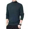 Camiseta para Hombre de Comercio Exterior Cuello Alto Forro Polar Semi-alto Cuello Manga Larga Temperatura Constante Ropa Interior Térmica Otoño e Invierno Color Sólido Camiseta Base
