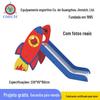 Slide simples de aço inoxidável superior e inferior para crianças ao ar livre, venda direta da fábrica, brinquedo combinado de escorregador de tabuleiro de foguete