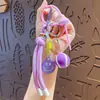 Lindo y elegante llavero de coche con temática de tenis, colgante para mochila con cuerda de nailon estilo ins, cara sonriente de colores, accesorio para bolso, regalo