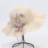 Sombrero infantil lindo de dibujos animados ala ondulada encaje sombrero de paja parasol para exteriores sombrero de paja para playa venta al por mayor de fábrica