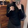 Muchen 2025 Primavera Nuevo Estilo Coreano Simple Botón Cuello Medio Jersey Prendas de Punto Prendas de Punto Camisa Base para Mujer Top