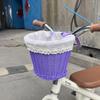 Cesta Grande de Mimbre Sintético para Bicicleta Cesta Tejida para Bicicleta Infantil Cesta de Almacenamiento para Andador y Bicicleta de Equilibrio Lavable