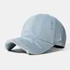 Gorra de Béisbol de Mezclilla Lavada, Cómoda, Transpirable, Estructurada y Elegante, Gorra para el Sol, Adecuada para Circunferencias de Cabeza Grandes, Favorecedora para el Rostro, Personalizable