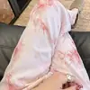 Pantalones de Pijama de Algodón y Seda para Mujer, Nuevo Estilo de Verano, Pantalones de Casa Talla Grande Que Se Pueden Usar Afuera, Pantalones de Algodón Artificial Anti-Mosquitos, Pantalones Largos Florales Delgados