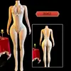 Yue Die Europa y Estados Unidos Amazon Ropa Interior Sexy Explosiones Hueco Cuello Colgante V Profunda Abertura Calcetines Ajustados Comercio Exterior 8961