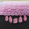 Pedrería de Vidrio Cosida a Mano, Pedrería Plana de Doble Agujero Color Rosa Neón Claro, Gotas de Agua Satélite Accesorios de Decoración DIY para Ropa