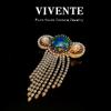 Estilo Francés Borla de Piedra de Flor Natural Hecha a Mano Diamante Mariposa Fino Vintage Lujo Ligero Nicho Pin Broche para Ropa