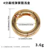 Llavero de anillo de resorte de alambre plano del fabricante, hebilla circular abierta de alambre cuadrado de alta gama que conserva el color, cierre metálico para bolso