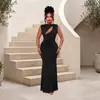 C7857 Transfronterizo 2026 Nueva Moda para Mujer Europea y Americana Color Sólido Personalidad Elegante Sexy Hueco Ceñido a la Cintura Vestido Bodycon