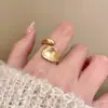 Anillo Dorado Mate Irregular para Mujer Nicho Diseño Único Anillo para Dedo Índice Lujo Accesible Gama Alta Anillo Abierto