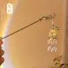 Grampo de Cabelo Estilo Antigo para Mulheres, Acessório de Cabelo Hanfu, Grampo de Cabelo Moderno Novo Estilo Chinês com Franjas, Ornamento de Cabelo Grampo de Alta Qualidade