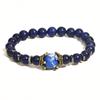 Pulsera de ojo de tigre con corona grande europea y americana, pulsera de cuentas esmeriladas de moda para hombre, joyería