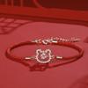 Pulsera con Dijes de los Doce Animales del Zodiaco Original para Mujer, Plata Pura, Estilo Chino Vintage, Pulsera Roja del Zodiaco, Joyería del Año del Caballo