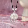 Plata Pura S999 Carácter Artístico de Bendición Candado de Paz Collar Estilo Chino Tendencia Nacional Estilo Antiguo Nicho Exquisita Cadena para Clavícula Venta al por Mayor