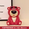 Estudia mucho y mantente con el portalápices de decoración pequeña de oso fresa panda genial para escritorio de estudiante niños Regalo de cumpleaños inspirador