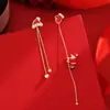 "Jingle Bells" Brincos de Atmosfera Natalina Esmalte Vermelho Contas de Gota de Óleo Brincos de Luxo Brincos
