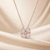 Collar para Mujer, Transfronterizo, Dos Formas de Usar, Flor de Cuatro Hojas Corazón, Corazón que se Abre y Cierra, Plegado de Amor, Lujo Ligero, Cadena de Clavícula de Gama Alta