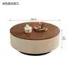 Mesa de centro redonda em pedra sinterizada estilo chinês sala de estar casa moderna luxo leve minimalista estilo antigo madeira de nogueira combinação italiana