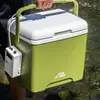 Caja de pesca para pesca en aguas salvajes, caja para camarones vivos con bomba de oxígeno, caja de pesca pequeña para cebo vivo, caja oxigenada y aislada para camarones y peces para pesca en el mar