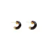 Pendientes Minimalistas Retro Color Maillard en Forma de C, Pendientes de Alta Gama Únicos y Elegantes para Mujer con Diseño de Textura de Nicho