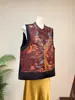 Novo Estilo Chinês Estilo Nacional Phoenix Jacquard Colete Gola Alta Camisola 2026 Outono Novo Colete Solto Feminino Novo Estilo Chinês Outono